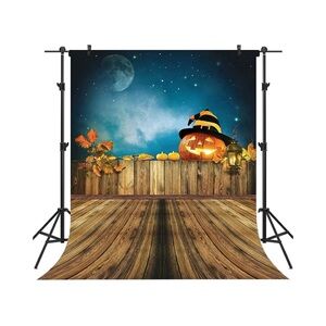 NWT| 5X7FT Pumpkin On Wooden Fence| Vinyl | Photography Backdrop